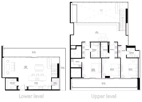 Plattegrond van 3 slaapkamers in IL Teatro