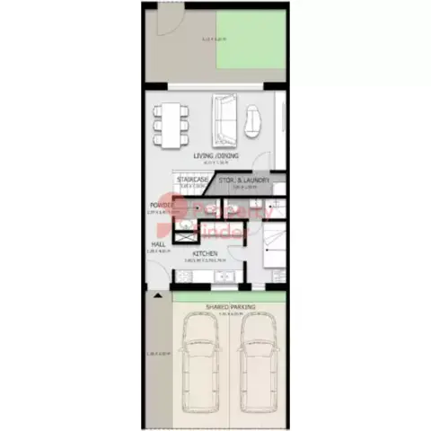 Plattegrond van 2 slaapkamers in Arim Villas And Townhouses