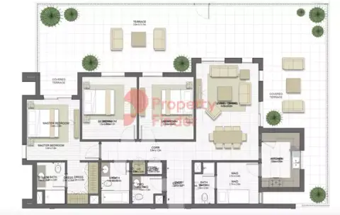 Plattegrond van 3 slaapkamers in Nada Residences