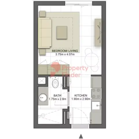 Plattegrond van Studio in Mesk Residences