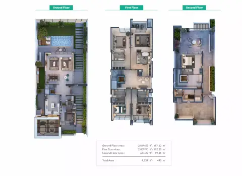 Plattegrond van 6 slaapkamers in Sun Island