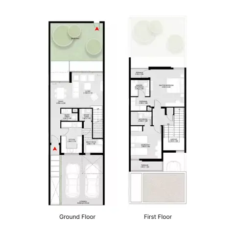 Plattegrond van 2 slaapkamers in Coral