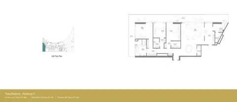 Plattegrond van 3 slaapkamers in Anantara Sharjah Residences