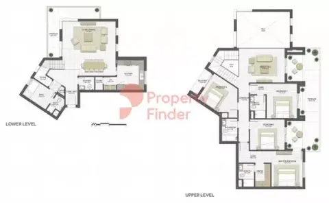 Plattegrond van 4 slaapkamers in Shams Residence