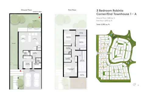 Plattegrond van 3 slaapkamers in Robinia