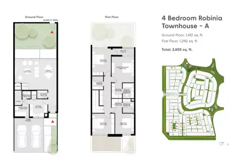 Plattegrond van 4 slaapkamers in Robinia