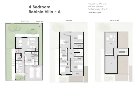 Plattegrond van 4 slaapkamers in Robinia