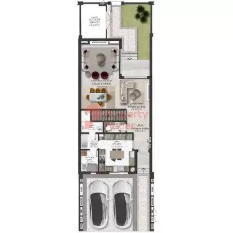 Plattegrond van 3 slaapkamers in Sharjah Sustainable City