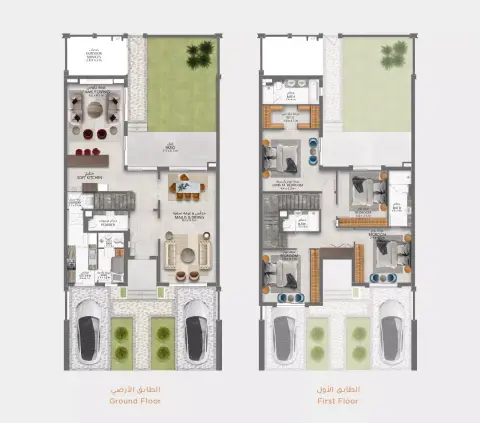 Plattegrond van 4 slaapkamers in Sharjah Sustainable City