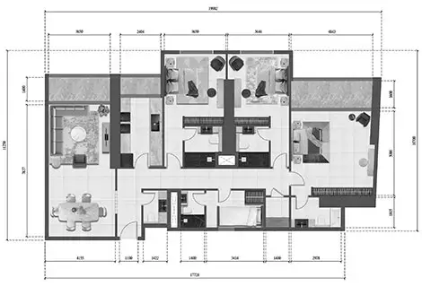 Plattegrond van 3 slaapkamers in Faradis Tower