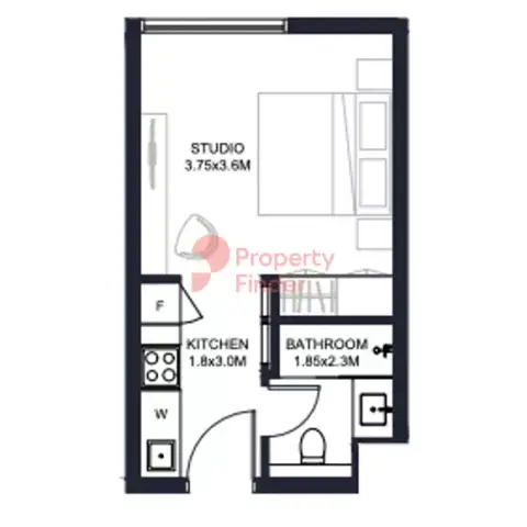Plattegrond van Studio in Tiraz By Arada