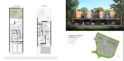 Plattegrond van 2 slaapkamers in Sendian