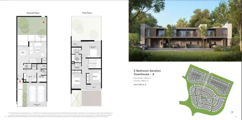 Plattegrond van 3 slaapkamers in Sendian