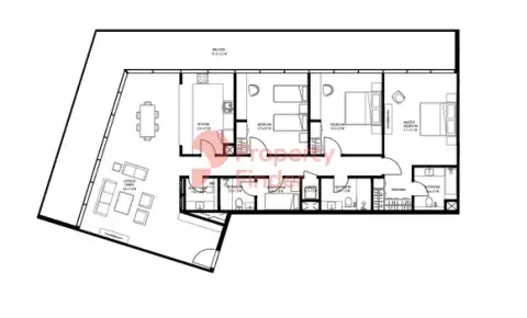 Plattegrond van 3 slaapkamers in Nesba Phase 2 By Arada