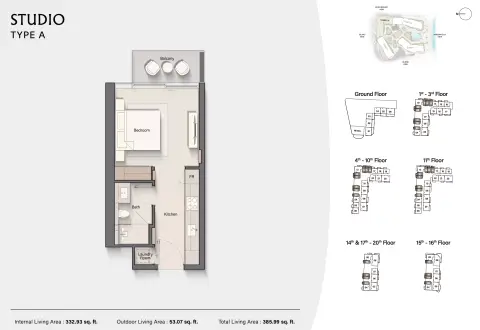 Plattegrond van Studio in Costa Mare