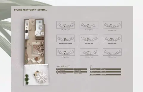 Plattegrond van Studio in Azure by Lapis