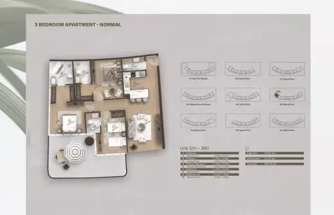 Plattegrond van 3 slaapkamers in Azure by Lapis