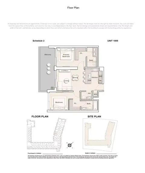 Plattegrond van 2 slaapkamers in Playa Del Sol