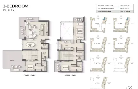 Plattegrond van 3 slaapkamers in Playa Del Sol
