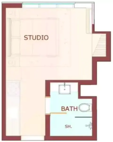 Plattegrond van Studio in Playa Viva