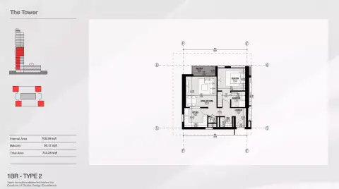 Plattegrond van 1 slaapkamer in Altura
