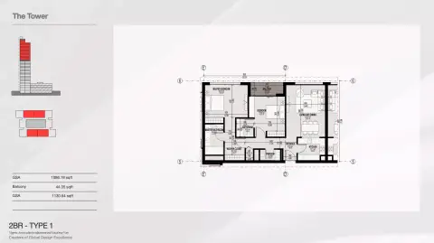 Plattegrond van 2 slaapkamers in Altura
