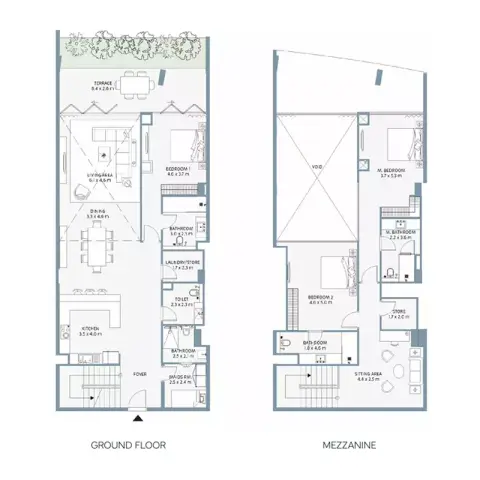 Plattegrond van 3 slaapkamers in Beach House