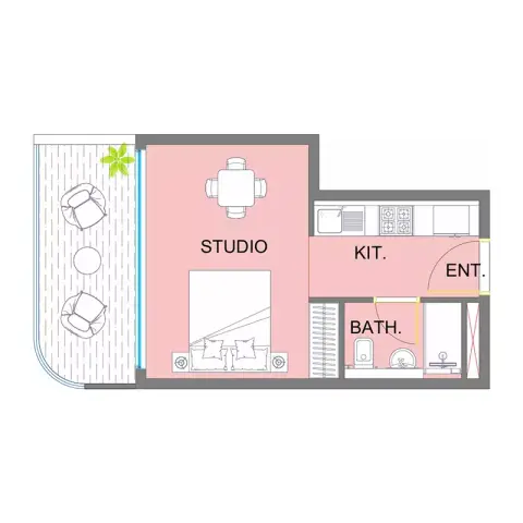 Plattegrond van Studio in Colibri Views