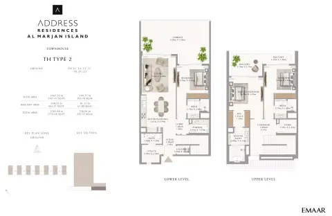Plattegrond van 3 slaapkamers in Address Residences Al Marjan Island