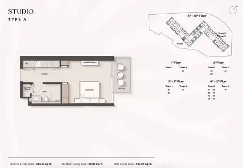 Plattegrond van Studio in Soto Grande