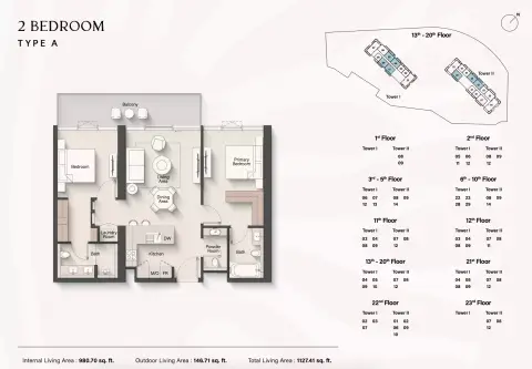 Plattegrond van 2 slaapkamers in Soto Grande