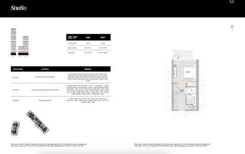 Plattegrond van Studio in Solera Downtown Mina