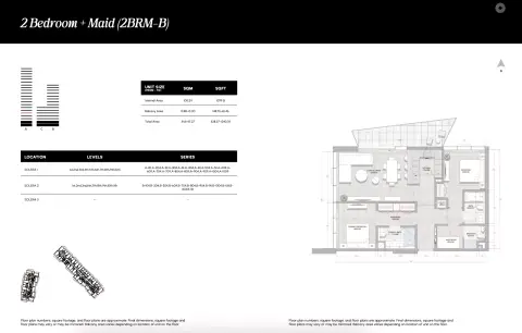 Plattegrond van 2 slaapkamers in Solera Downtown Mina