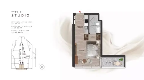 Plattegrond van Studio in Island Heights