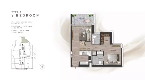 Plattegrond van 1 slaapkamer in Island Heights