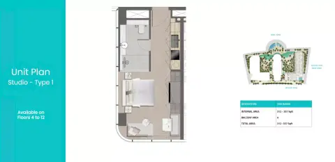 Plattegrond van Studio in Trio Isle C