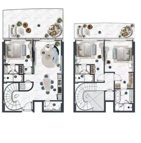 Plattegrond van 3 slaapkamers in La Mazzoni