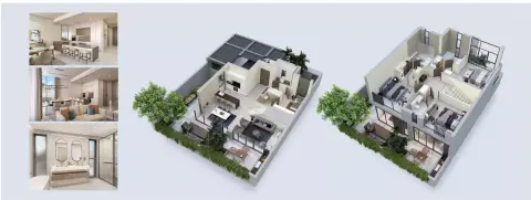 Plattegrond van 3 slaapkamers in Danah Bay