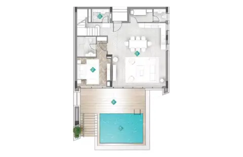 Plattegrond van 4 slaapkamers in Moonstone Residences Interiors by Missoni