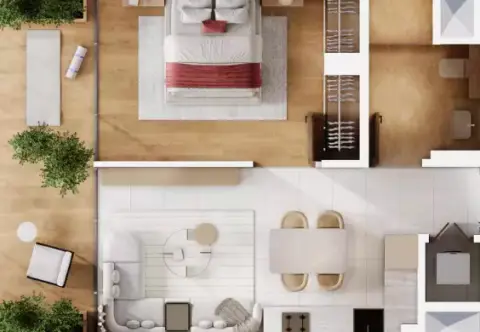 Plattegrond van 1 slaapkamer in Arthouse Residences