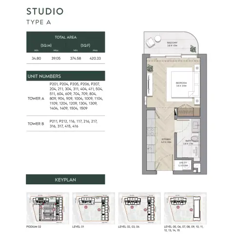 Plattegrond van Studio in Nura