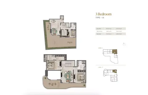Plattegrond van 3 slaapkamers in La Perla