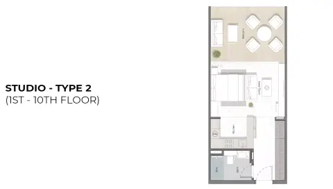 Plattegrond van Studio in Manta Bay