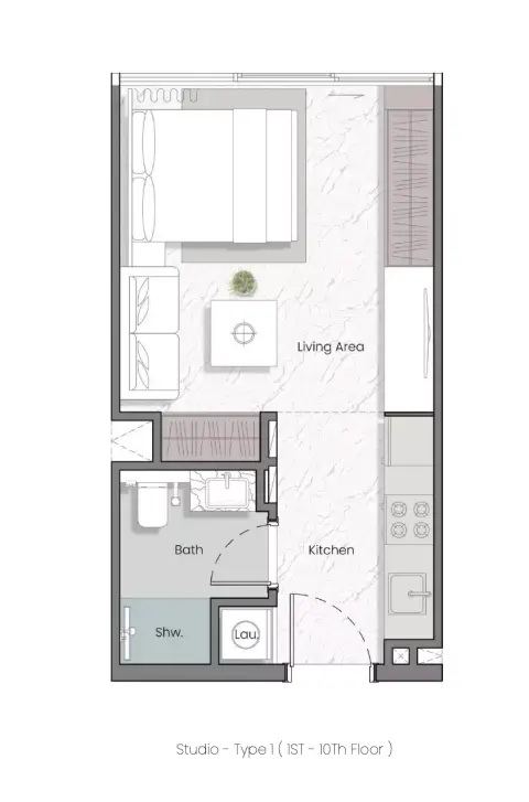 Plattegrond van Studio in Manta Bay
