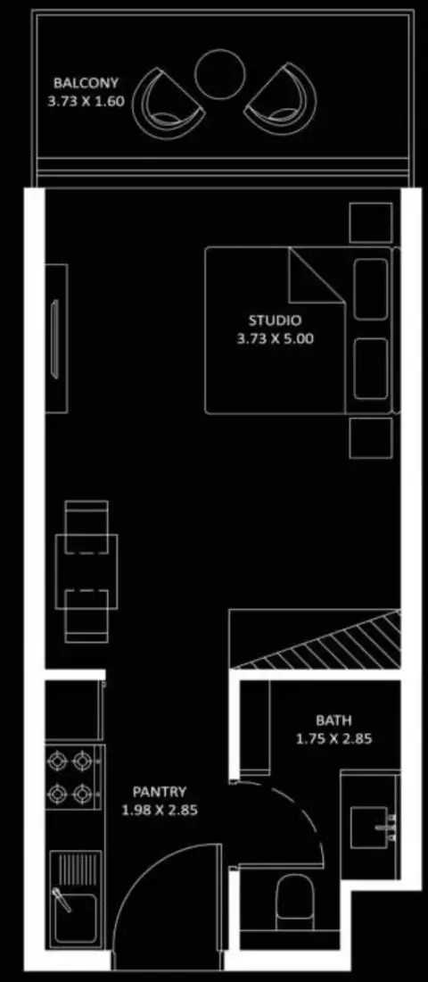 Plattegrond van Studio in Bayz 101