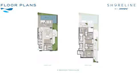 Plattegrond van 5 slaapkamers in Shoreline by Damac