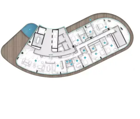 Plattegrond van 5 slaapkamers in Aqua Arc