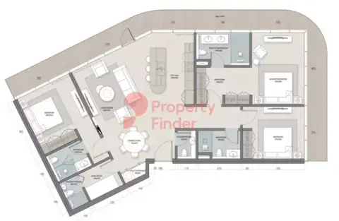 Plattegrond van 3 slaapkamers in Quattro Del Mar