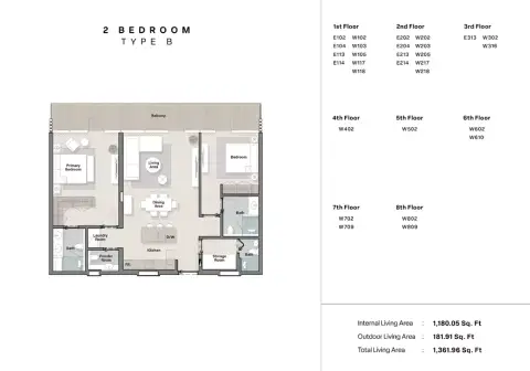 Plattegrond van 2 slaapkamers in Porto Playa