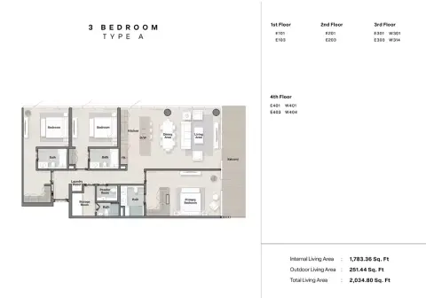 Plattegrond van 3 slaapkamers in Porto Playa